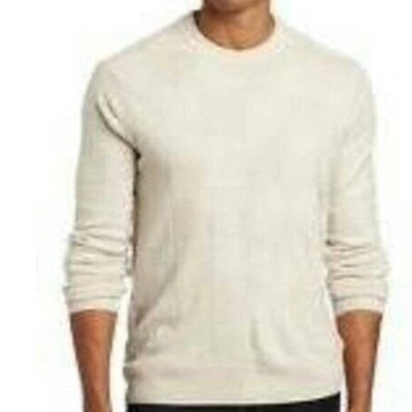 Mens Dockers Sweater Small Beige Lightweight Long Sleeve Crewneck Acrylic - Picture 1 of 4